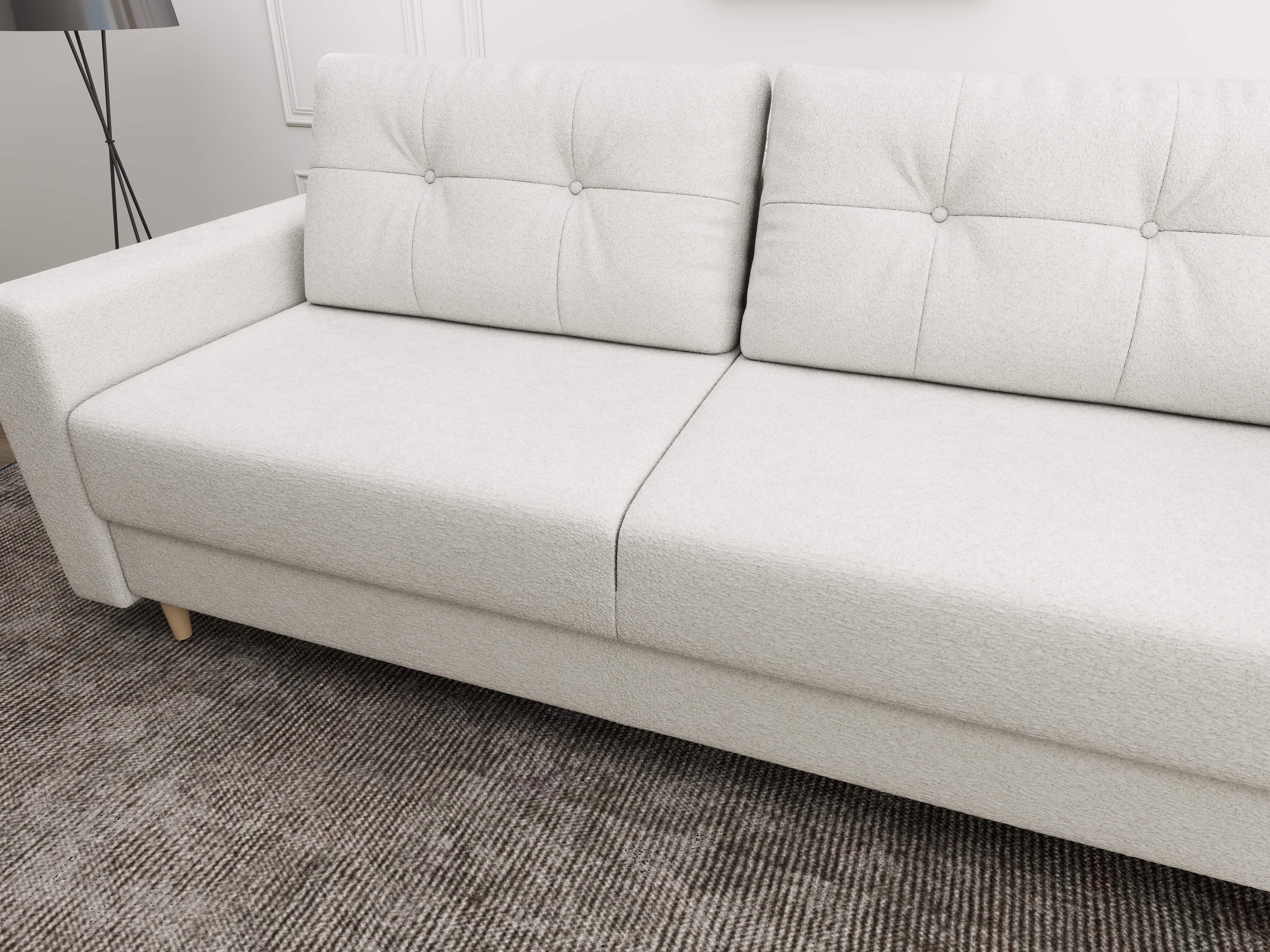 Canapea extensibilă dumonde cu ladă de depozitare si sezut confortabil din spuma HR, Summer Euphoria Alb 225x100 cm