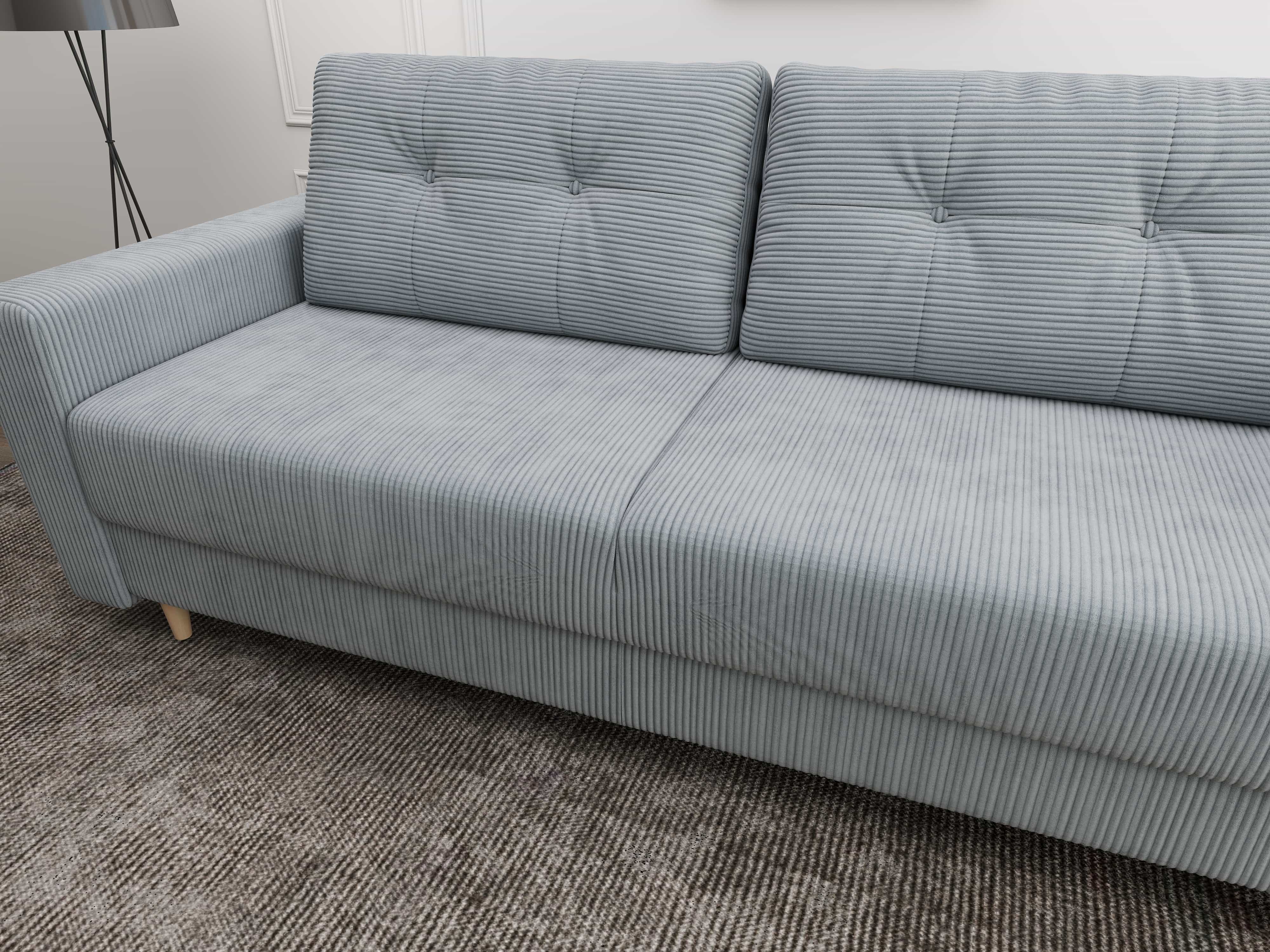 Canapea extensibilă dumonde cu ladă de depozitare si sezut confortabil din spuma HR, Summer Zoom Gri Mint 225x100 cm