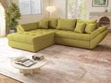 Colțar extensibil dumonde cu ladă de depozitare si sezut confortabil din spuma HR, Loana Green Lux 270x185 cm Fabrica