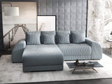 Colțar extensibil dumonde cu ladă de depozitare si sezut confortabil din spuma HR, Verona Zoom Gri Mint 290x185 cm Fabrica