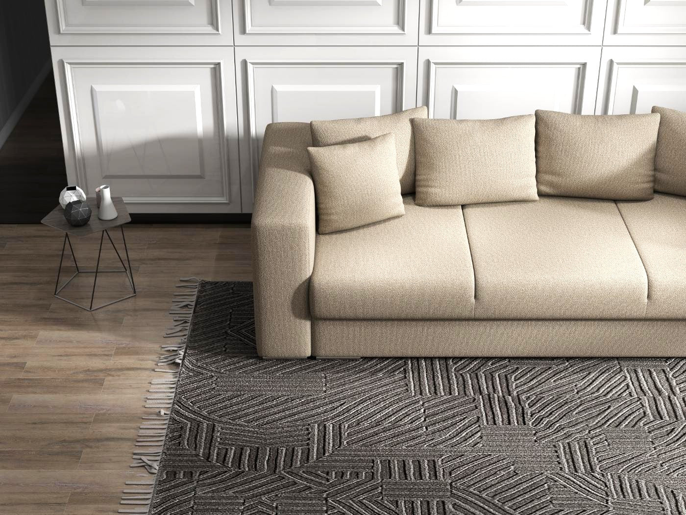 Canapea extensibilă dumonde cu ladă de depozitare si sezut confortabil din spuma HR, Gloria Bej II 240x100 cm Fabrica