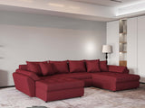 Colțar extensibil dumonde cu ladă de depozitare si sezut confortabil din spuma HR, Loana Enjoy Red U 355x185 cm Fabrica
