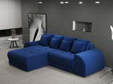 Colțar extensibil dumonde cu ladă de depozitare si sezut confortabil din spuma HR, Verona Royal Albastru 290x185 cm Fabrica