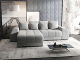 Colțar extensibil dumonde cu ladă de depozitare si sezut confortabil din spuma HR, Verona Euphoria Gri 290x185 cm Fabrica