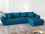 Colțar extensibil dumonde cu ladă de depozitare si sezut confortabil din spuma HR, Berlin XL Enjoy Verde Petrol 350x185 cm II Fabrica