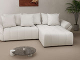 Colțar extensibil dumonde cu ladă de depozitare si sezut confortabil din spuma HR, Berlin Euphoria Alb 280x185 cm II Fabrica
