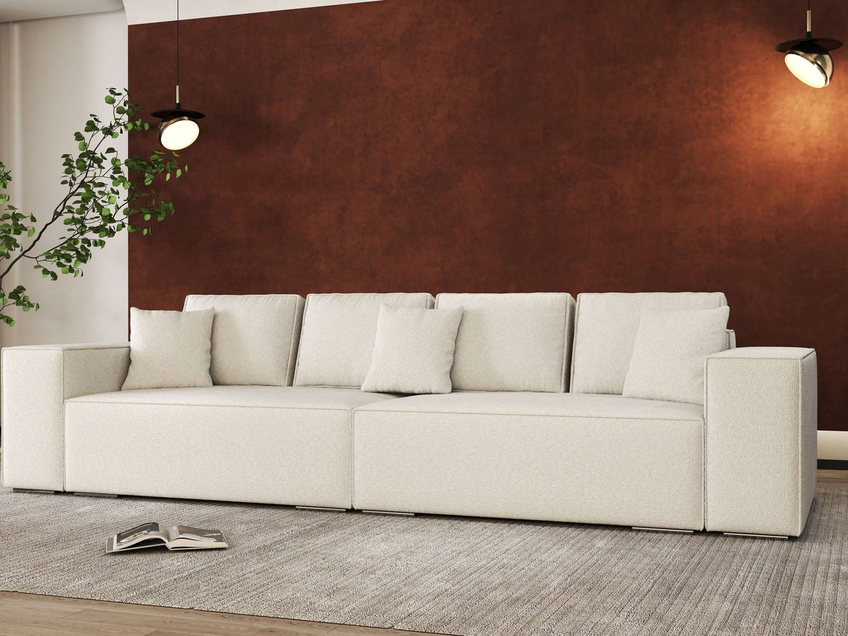 Canapea extensibilă dumonde cu ladă de depozitare si sezut confortabil din spuma HR, Dream Euphoria Alb 310x100 cm Fabrica