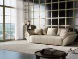 Canapea extensibilă dumonde cu ladă de depozitare si sezut confortabil din spuma HR, Berlin Bej 250x100 cm Fabrica