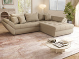 Colțar extensibil dumonde cu ladă de depozitare si sezut confortabil din spuma HR, Loana Camel II 270x185 cm Fabrica