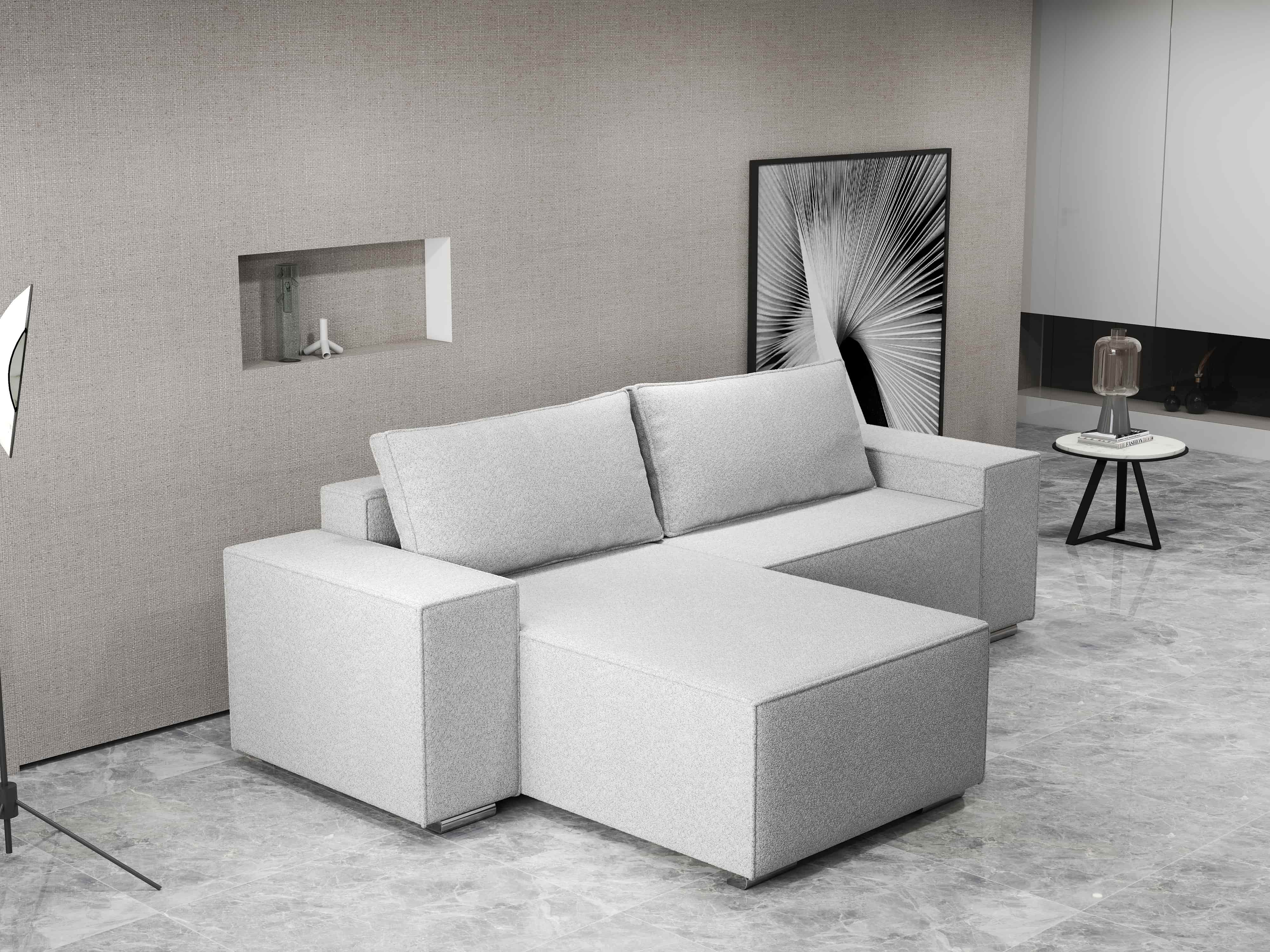 Colțar extensibil dumonde cu ladă de depozitare si sezut confortabil din spuma HR, Dream Euphoria Dove 290x185 cm Fabrica