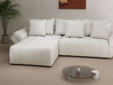 Colțar extensibil dumonde cu ladă de depozitare si sezut confortabil din spuma HR, Berlin Euphoria Alb 280x185 cm Fabrica