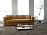 Canapea extensibilă dumonde cu ladă de depozitare si sezut confortabil din spuma HR, Gloria Zoom Mustar 240x100 cm Fabrica