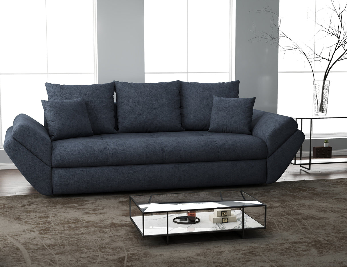 Canapea extensibilă dumonde cu ladă de depozitare si sezut confortabil din spuma HR, Loana Antracit 250x100 cm Fabrica