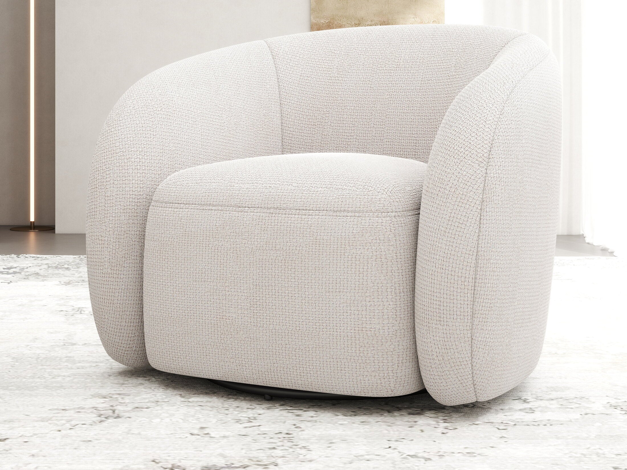 Fotoliu dumonde tapitat Bej modern Novar 77x72cm