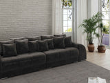 Canapea extensibilă dumonde cu 2 lăzi de depozitare si sezut confortabil din spuma HR, Big Sofa Verona Tobago Anthracit 310x100 cm Fabrica