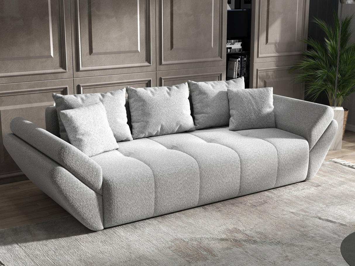 Canapea extensibilă dumonde cu ladă de depozitare si sezut confortabil din spuma HR, Euphoria Grey 250x100 cm Fabrica