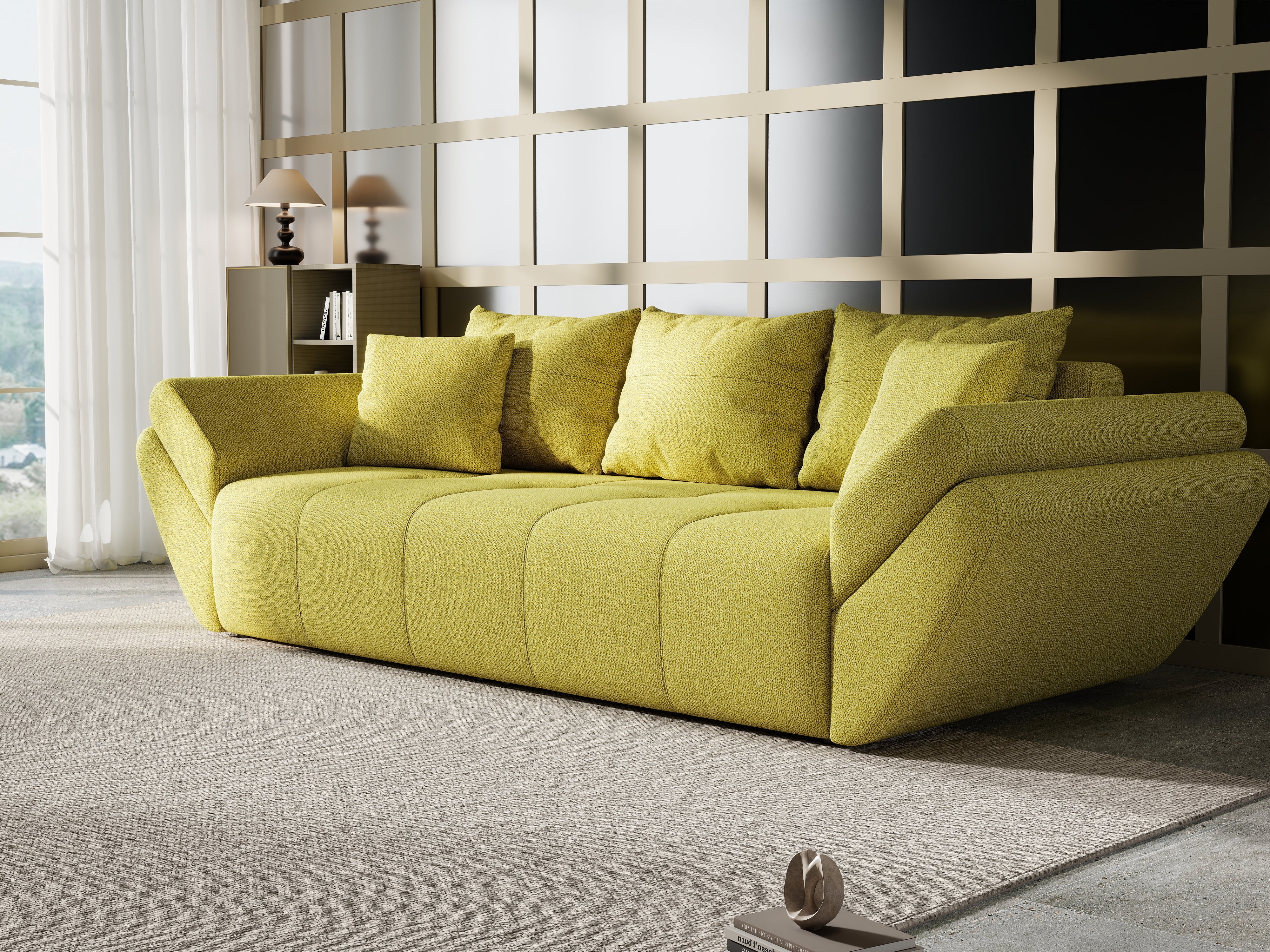 Canapea extensibilă dumonde cu ladă de depozitare si sezut confortabil din spuma HR, Berlin Green 250x100 cm Fabrica