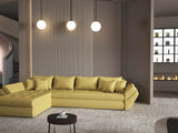 Colțar extensibil dumonde cu ladă de depozitare si sezut confortabil din spuma HR, Loana XL Enjoy Melon 335x185 cm Fabrica