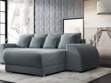 Colțar extensibil dumonde cu ladă de depozitare si sezut confortabil din spuma HR, Verona Zoom Gri Mint II 290x185 cm Fabrica