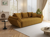 Canapea extensibilă dumonde cu ladă de depozitare si sezut confortabil din spuma HR, Ambience Mustar 250x100 cm Fabrica