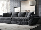 Canapea extensibilă dumonde cu ladă de depozitare si sezut confortabil din spuma HR, Loana Ambience Gri 300x100 cm Fabrica