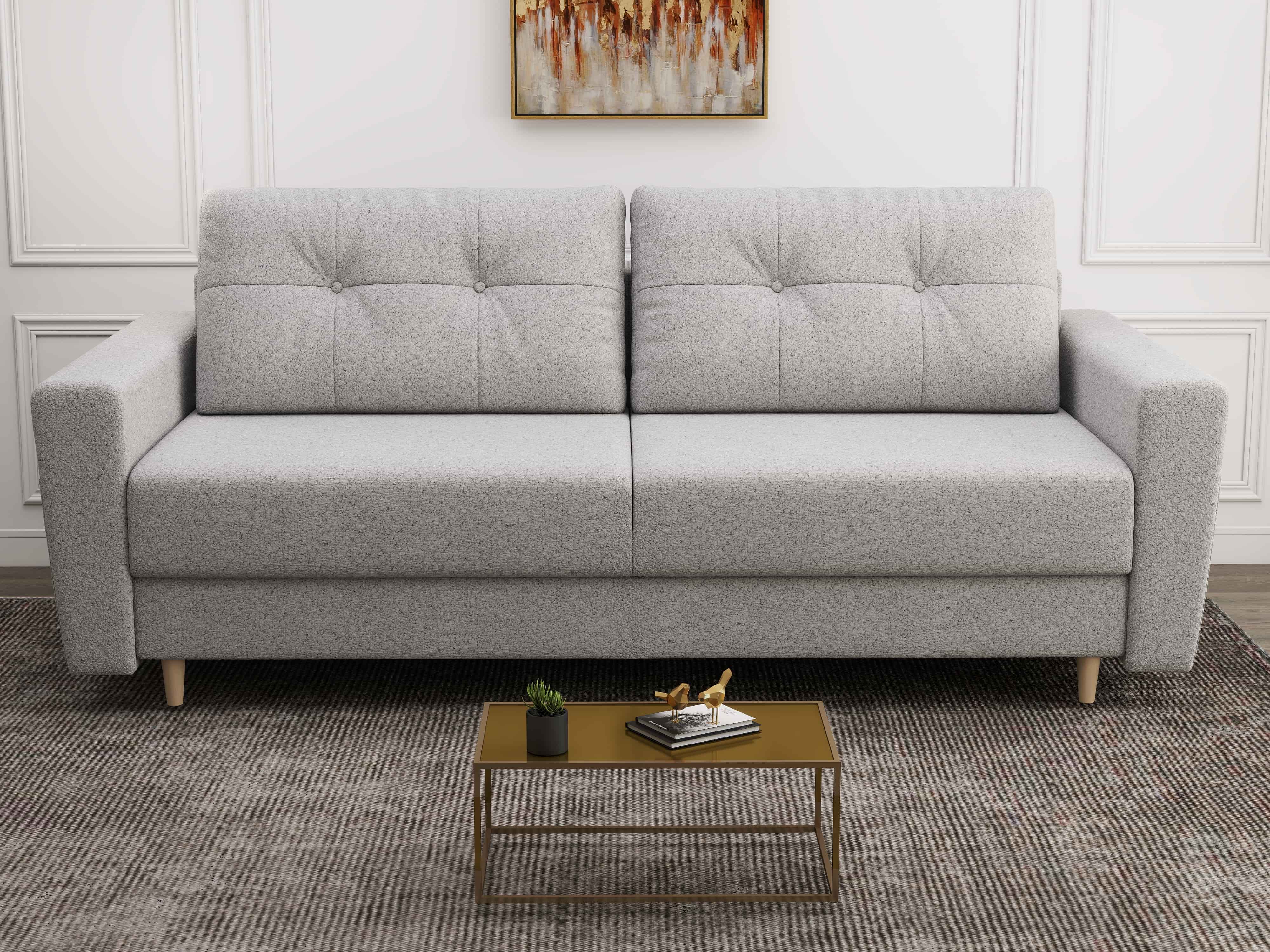 Canapea extensibilă dumonde cu ladă de depozitare si sezut confortabil din spuma HR, Summer Euphoria Gri 225x100 cm
