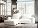 Colțar extensibil dumonde cu ladă de depozitare si sezut confortabil din spuma HR, Denver Euphoria Alb 275x185 cm Fabrica