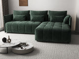 Colțar extensibil dumonde cu ladă de depozitare si sezut confortabil din spuma HR, Malta Euphoria Green 235x185 cm