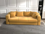 Canapea extensibilă dumonde cu ladă de depozitare si sezut confortabil din spuma HR, Gloria Muștar  240x100 cm Fabrica