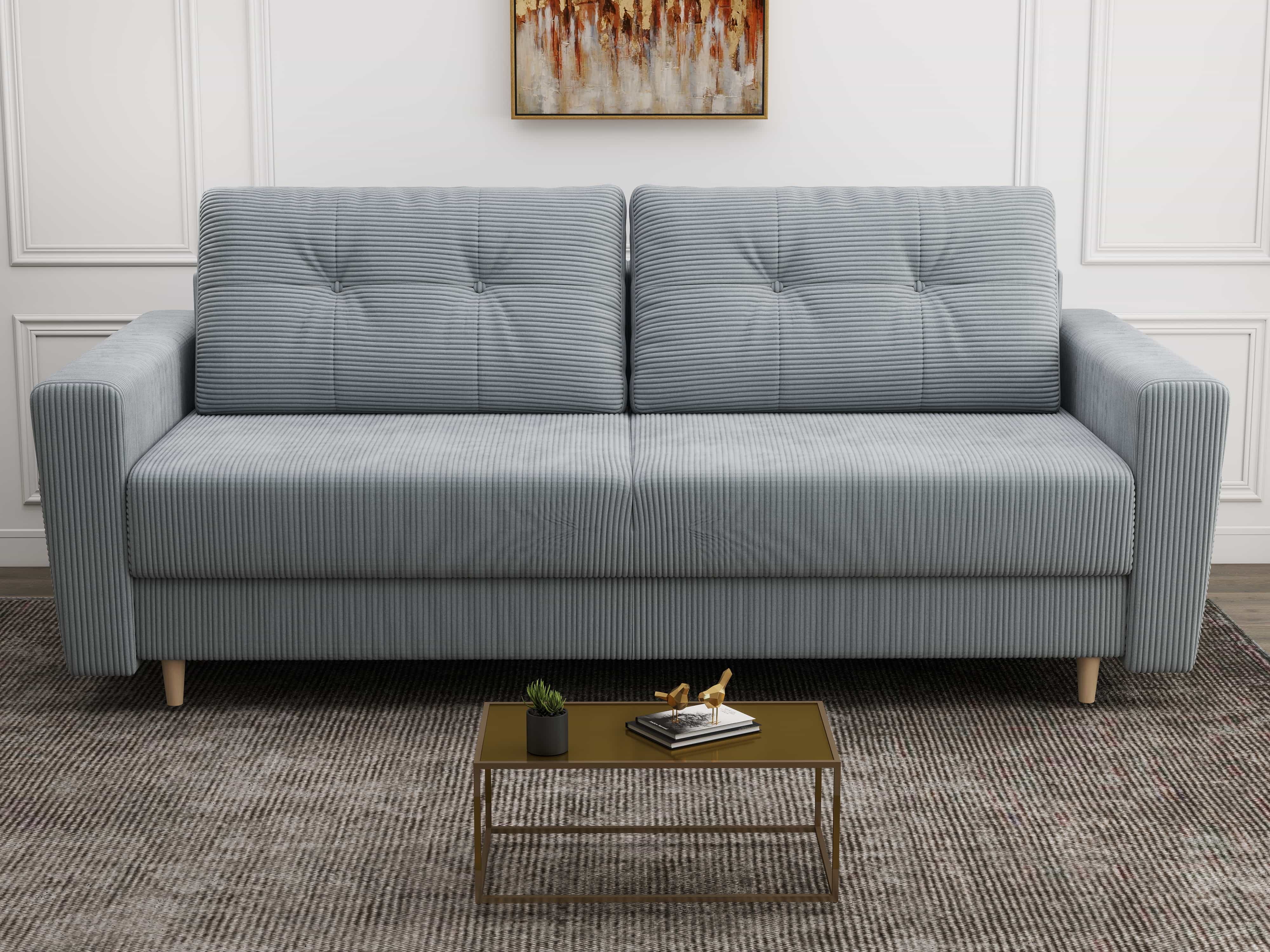 Canapea extensibilă dumonde cu ladă de depozitare si sezut confortabil din spuma HR, Summer Zoom Gri Mint 225x100 cm
