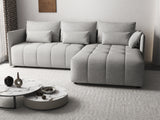 Colțar extensibil dumonde cu ladă de depozitare si sezut confortabil din spuma HR, Malta Euphoria Grey 235x185 cm