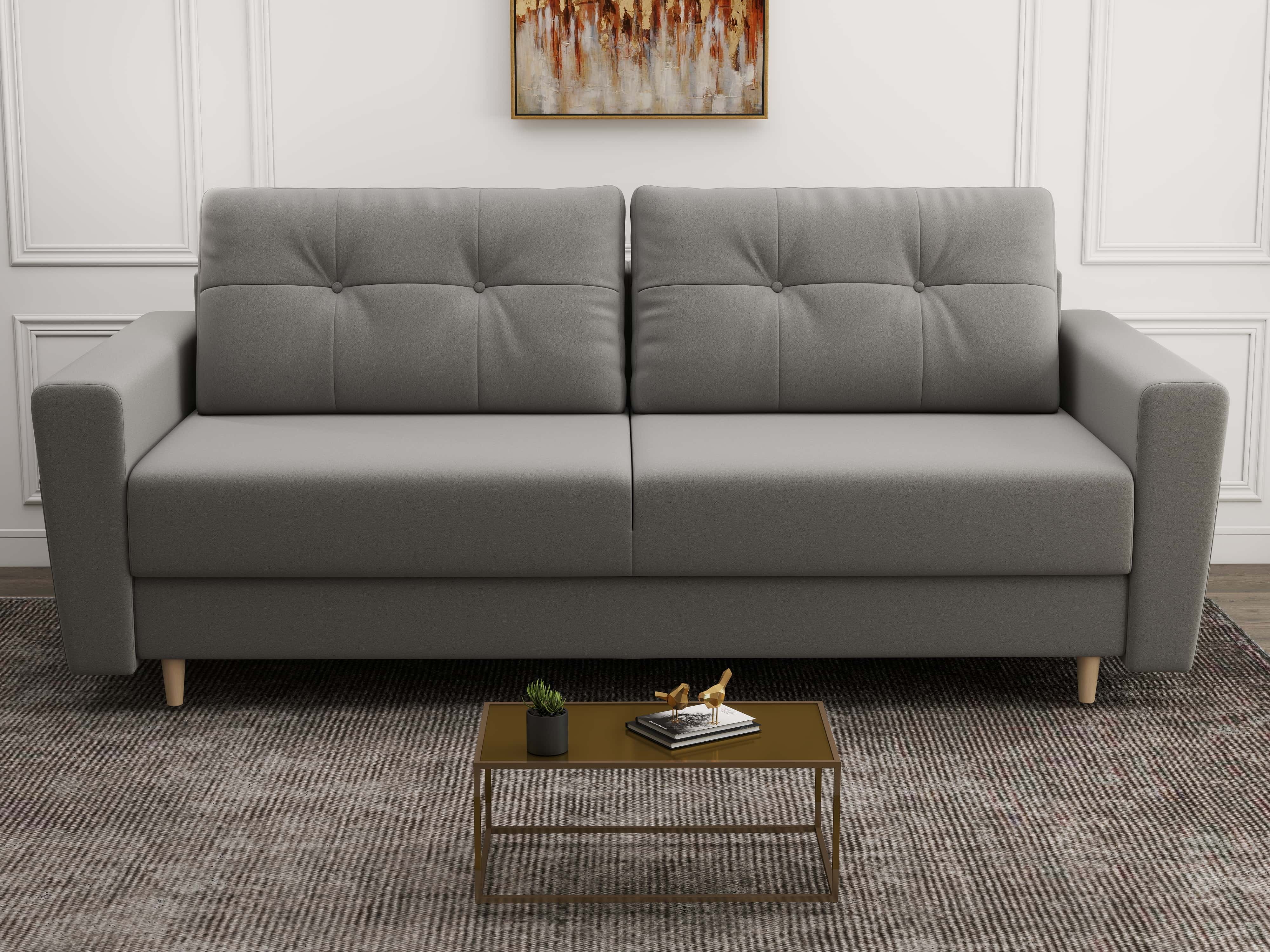 Canapea extensibilă dumonde cu ladă de depozitare si sezut confortabil din spuma HR, Summer Royal Gri 225x100 cm