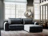Colțar extensibil dumonde cu ladă de depozitare si sezut confortabil din spuma HR, Denver Euphoria Gri Grafit 275x185 cm II Fabrica