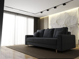 Canapea extensibilă dumonde cu ladă de depozitare si sezut confortabil din spuma HR, Kronos Ambience Gri 210x100 cm fabrica