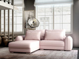 Colțar extensibil dumonde cu ladă de depozitare si sezut confortabil din spuma HR, Denver Enjoy Flamingo 275x185 cm Fabrica