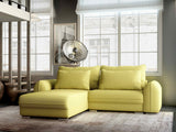 Colțar extensibil dumonde cu ladă de depozitare si sezut confortabil din spuma HR, Denver Enjoy Verde 275x185 cm Fabrica