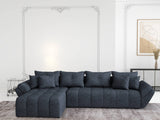 Colțar extensibil dumonde cu ladă de depozitare si sezut confortabil din spuma HR, Berlin XL Enjoy Lux Grey Antracit 350x185 cm Fabrica
