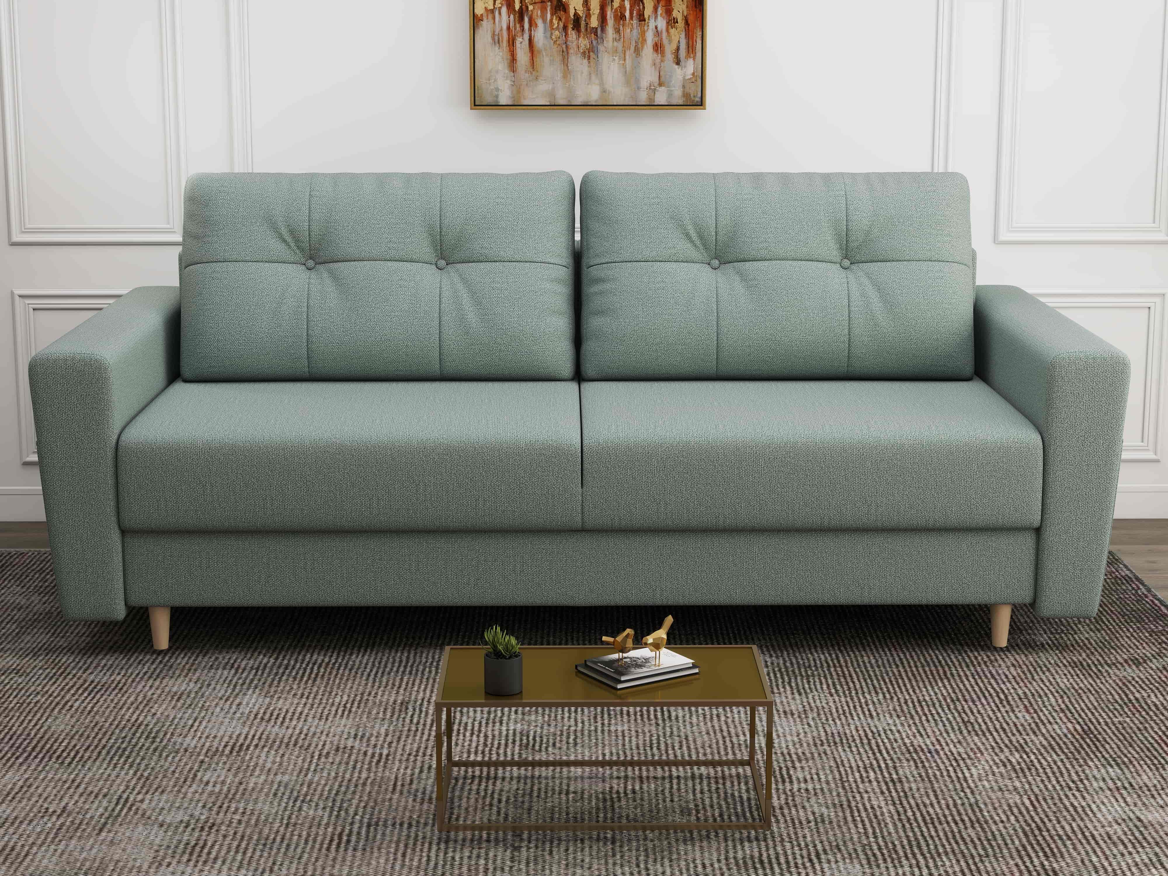 Canapea extensibilă dumonde cu ladă de depozitare si sezut confortabil din spuma HR, Summer Enjoy Verde Mint 225x100 cm