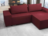 Colțar extensibil dumonde cu ladă de depozitare si sezut confortabil din spuma HR, Dream Enjoy Rosu 290x185 cm II Fabrica