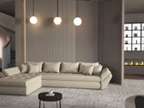 Colțar extensibil dumonde cu ladă de depozitare si sezut confortabil din spuma HR, Loana XL Enjoy Bej 335x185 cm Fabrica