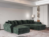 Colțar extensibil dumonde cu ladă de depozitare si sezut confortabil din spuma HR, Loana U Verde Euphoria 355x185 cm Fabrica