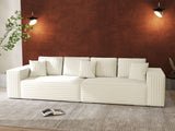 Canapea extensibilă dumonde cu ladă de depozitare si sezut confortabil din spuma HR, Dream Ambience Alb 310x100 cm Fabrica