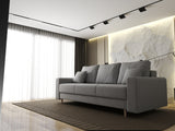 Canapea extensibilă dumonde cu ladă de depozitare si sezut confortabil din spuma HR, Kronos Euphoria Gri 210x100 cm fabrica