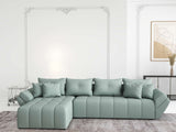 Colțar extensibil dumonde cu ladă de depozitare si sezut confortabil din spuma HR, Berlin XL Enjoy Lux Mint 350x185 cm Fabrica