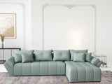 Colțar extensibil dumonde cu ladă de depozitare si sezut confortabil din spuma HR, Berlin XL Enjoy Lux Mint 350x185 cm II Fabrica