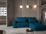 Colțar extensibil dumonde cu ladă de depozitare si sezut confortabil din spuma HR, Denver Enjoy Verde Petrol 275x185 cm II Fabrica