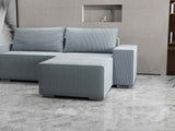Colțar extensibil dumonde cu ladă de depozitare si sezut confortabil din spuma HR, Dream Zoom Gri Mint 290x185 cm II Fabrica