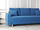 Canapea extensibilă dumonde cu ladă de depozitare si sezut confortabil din spuma HR, Kronos Zoom Albastru 210x100 cm fabrica