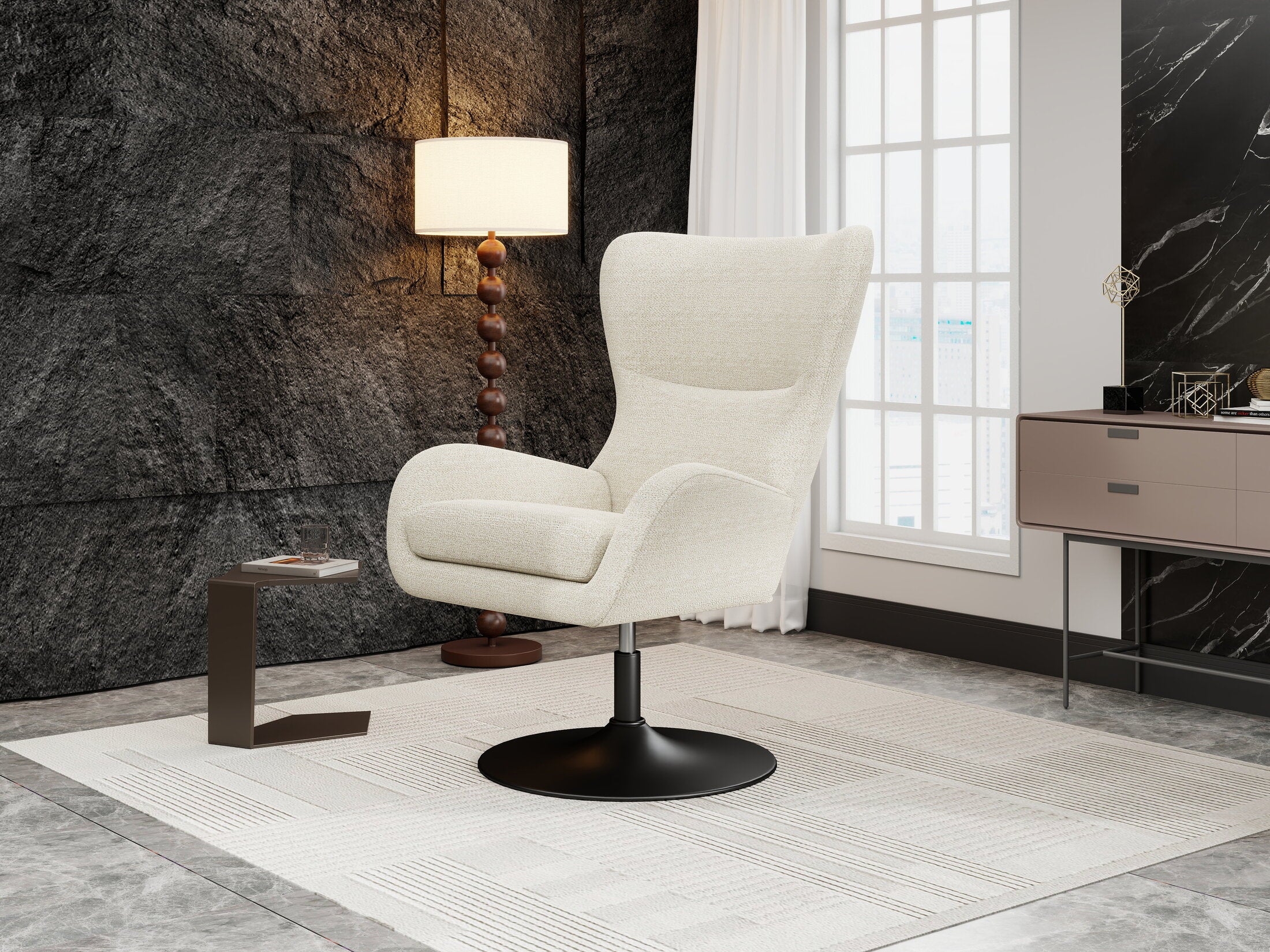 Fotoliu dumonde tapitat Bej modern Bellagio 72x81cm