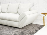 Canapea extensibilă dumonde cu ladă de depozitare si sezut confortabil din spuma HR, Loana Ambience White 250x100 cm Fabrica